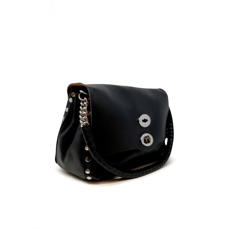 Zanellato Black Postina Piuma Chain Leather Bag