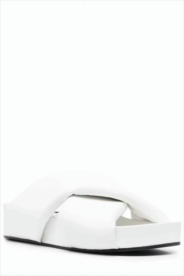 Jil Sander Padded Sheepskin Mule With Crisscross Design