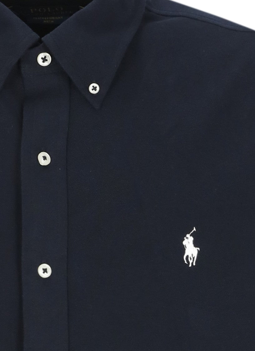 Polo Ralph Lauren Blue Long-Sleeved Button-Down Cotton Shirt