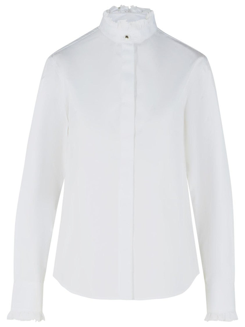 Burberry White Helen Embroidered Cotton Shirt