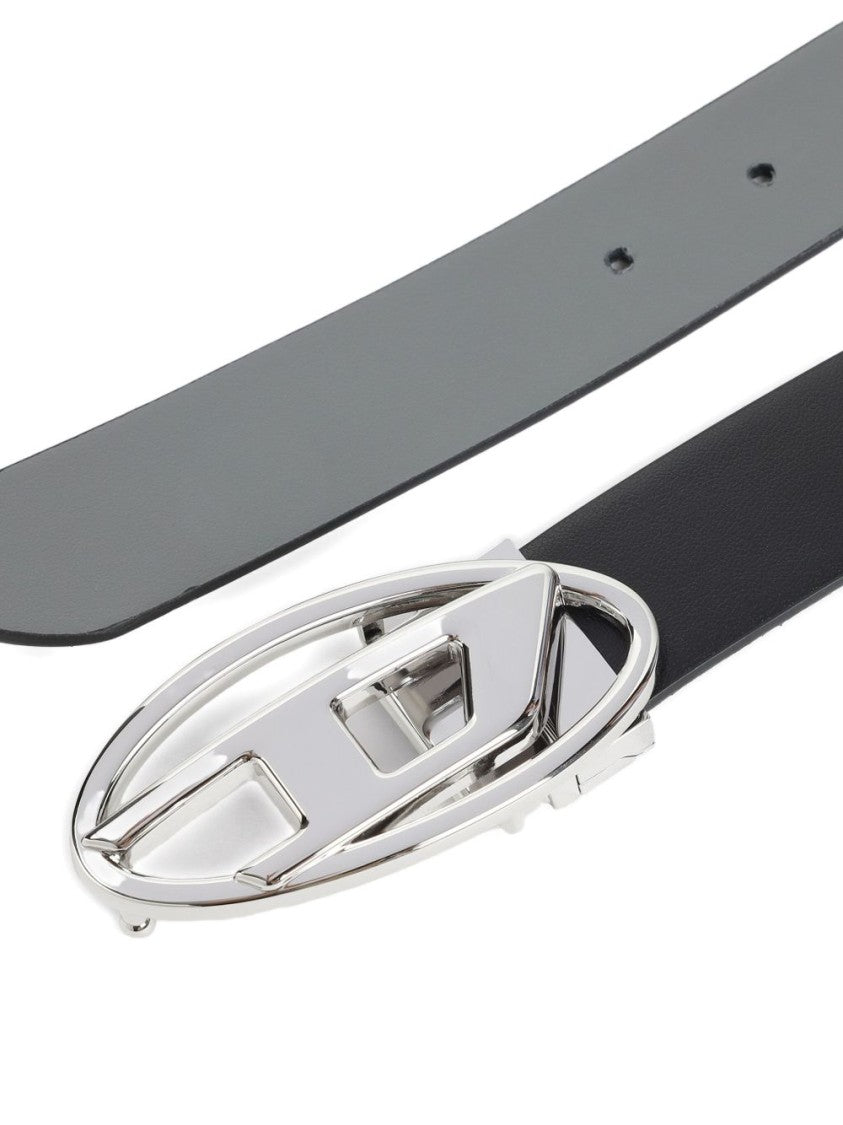 Diesel Black And Grey Leather Belt