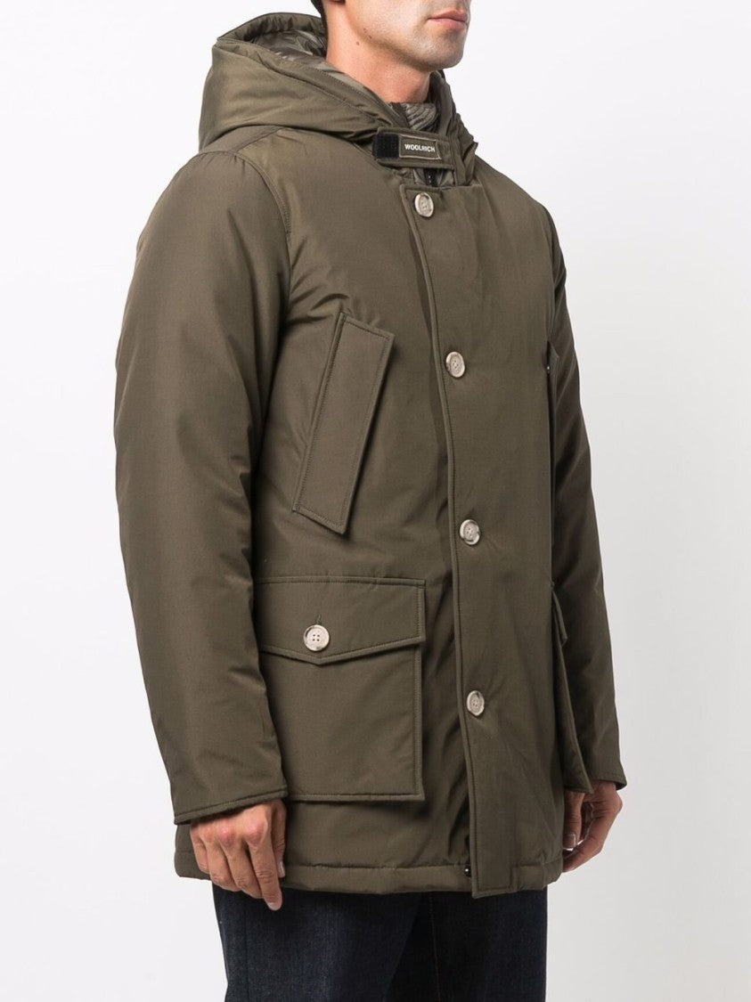 Woolrich Deep Green Cotton-Blend Padded Parka