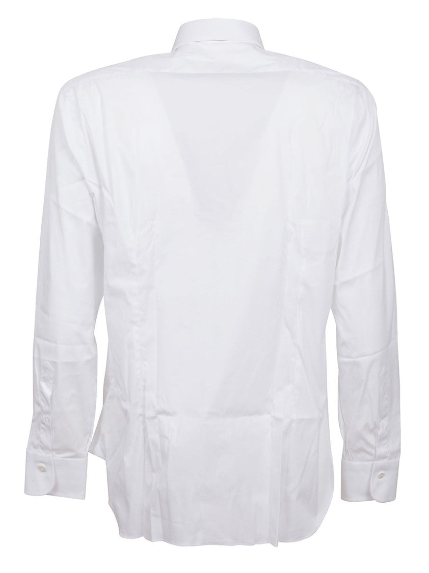Buonamassa Tailored White Cotton Shirt With Button-Down Front