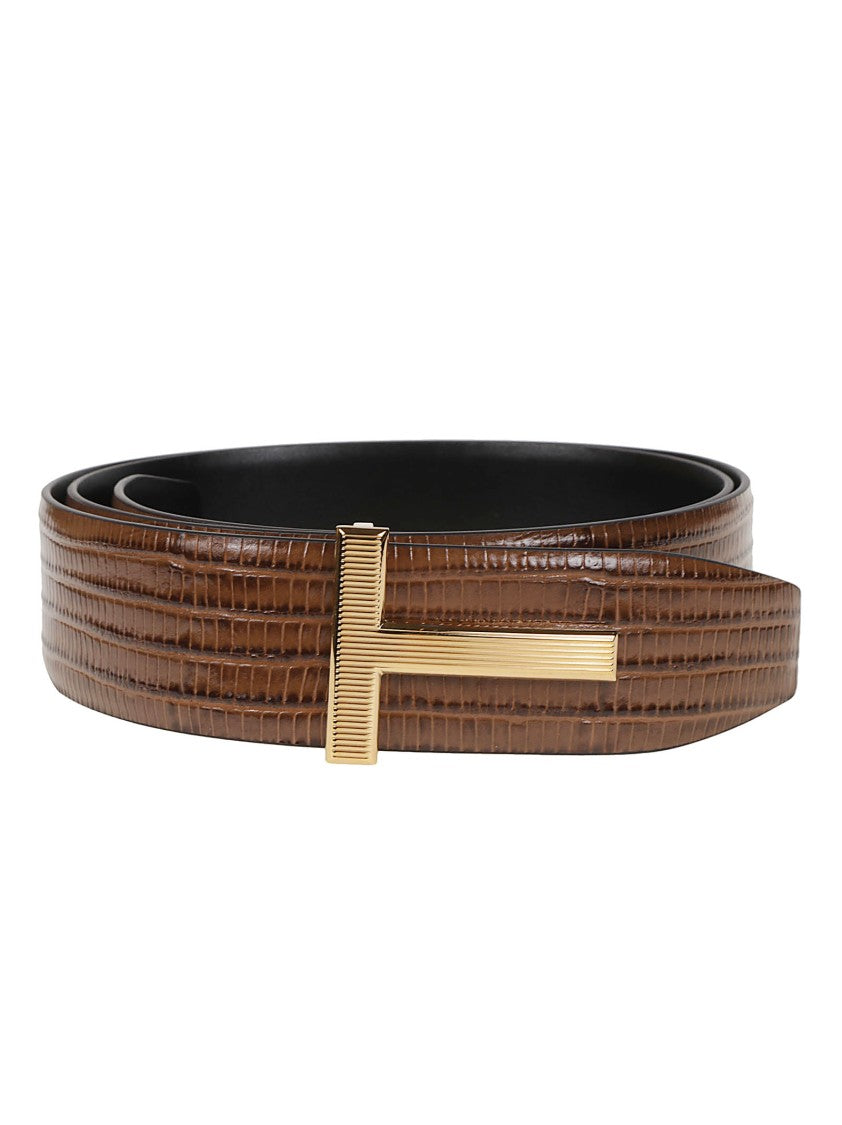 Tom Ford Printed Tejus T Reversible Calf Leather Belt