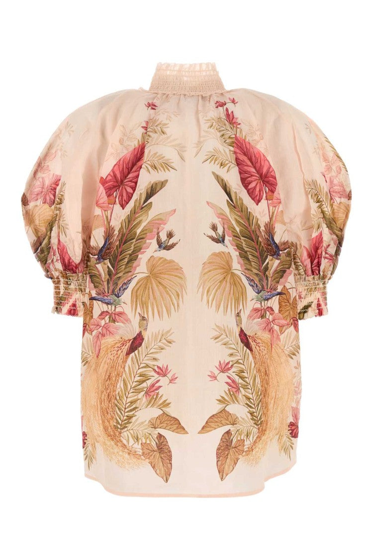 Zimmermann Printed Ramie Ascension Blouse