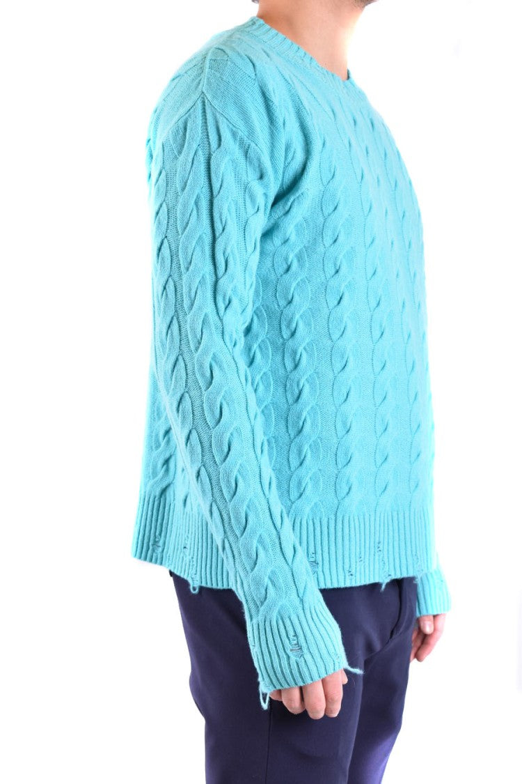 Laneus Cable Knit Sweater In Sky Blue
