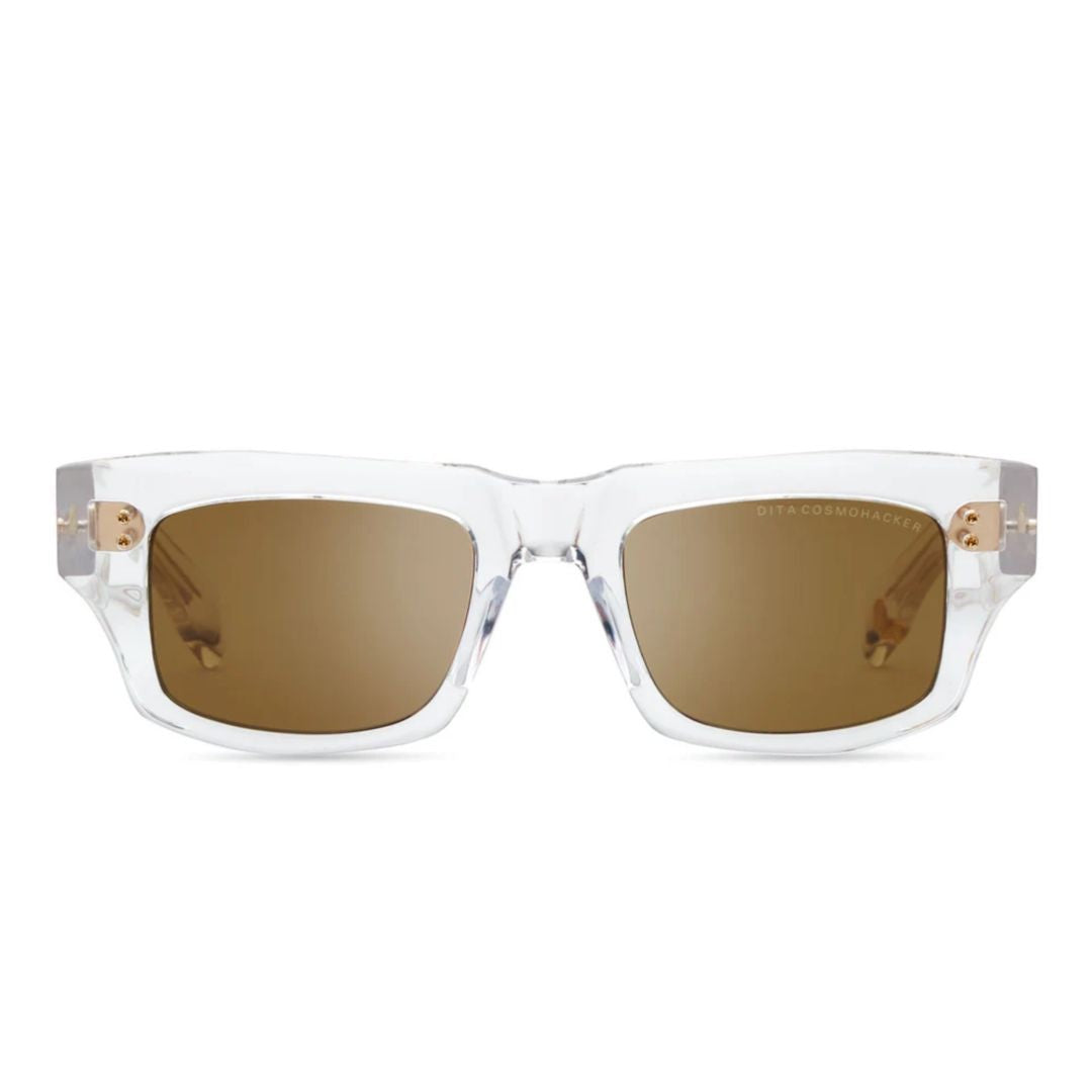 Dita Cosmohacker Bold Rectangular Sunglasses With Transparent Frame
