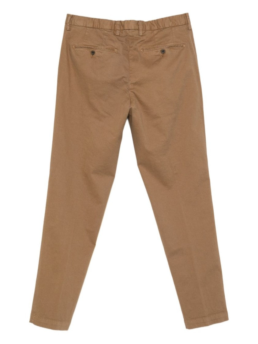 Myths Straight-Leg Brown Trousers With Mid-Rise Waist