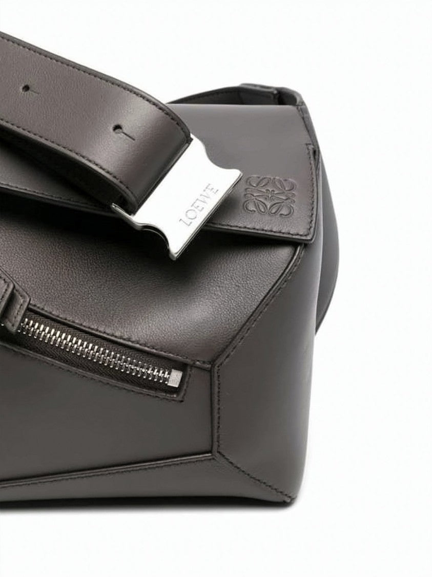 Loewe Black Smooth Calf Leather Geometric Shoulder Bag