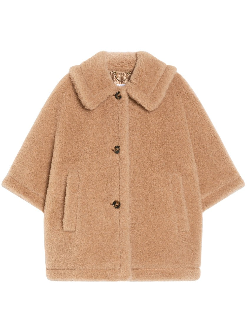 Max Mara Relaxed Silhouette Camel Coat With Oversized Sleeves