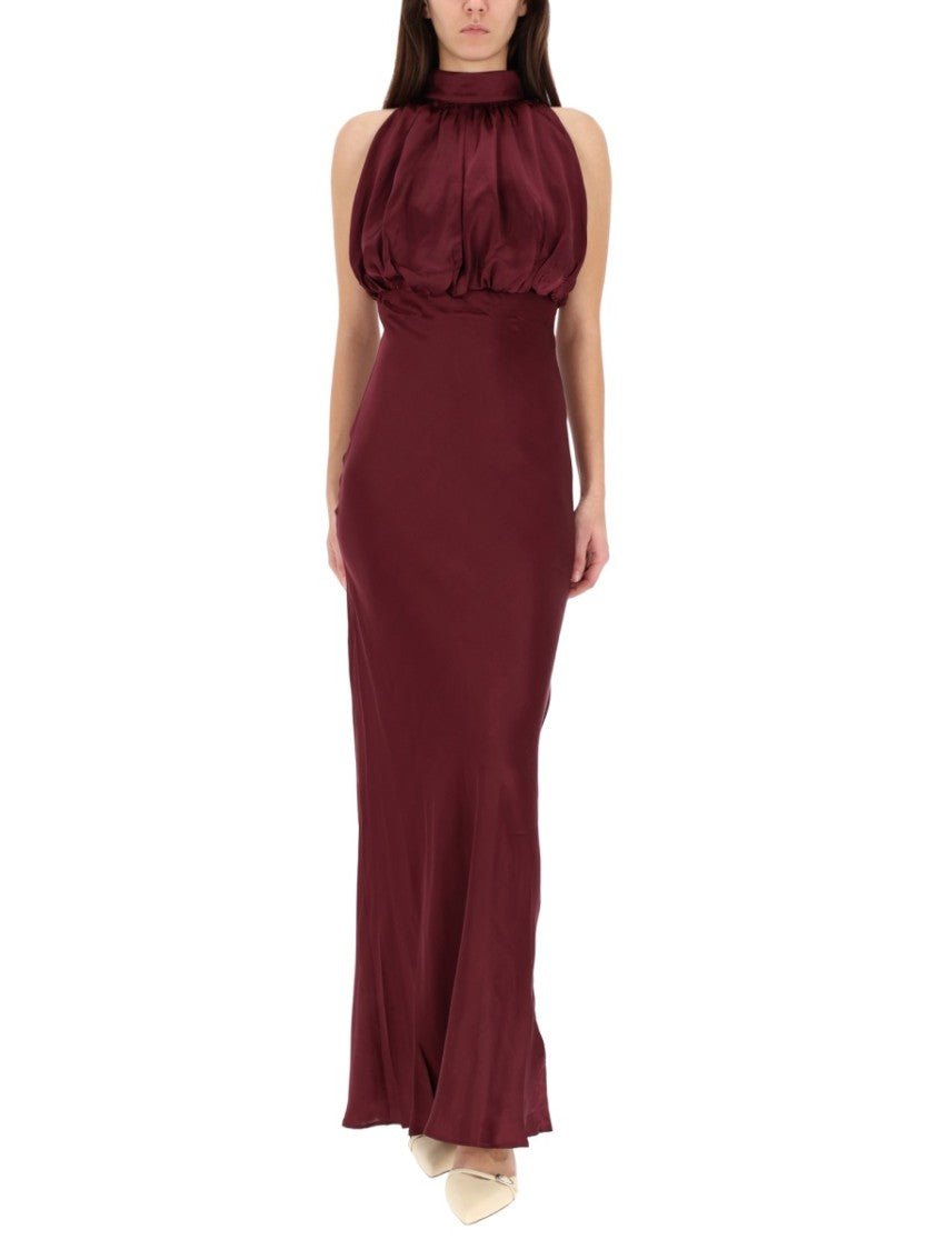 Rotate Birger Christensen Burgundy Maxi Dress