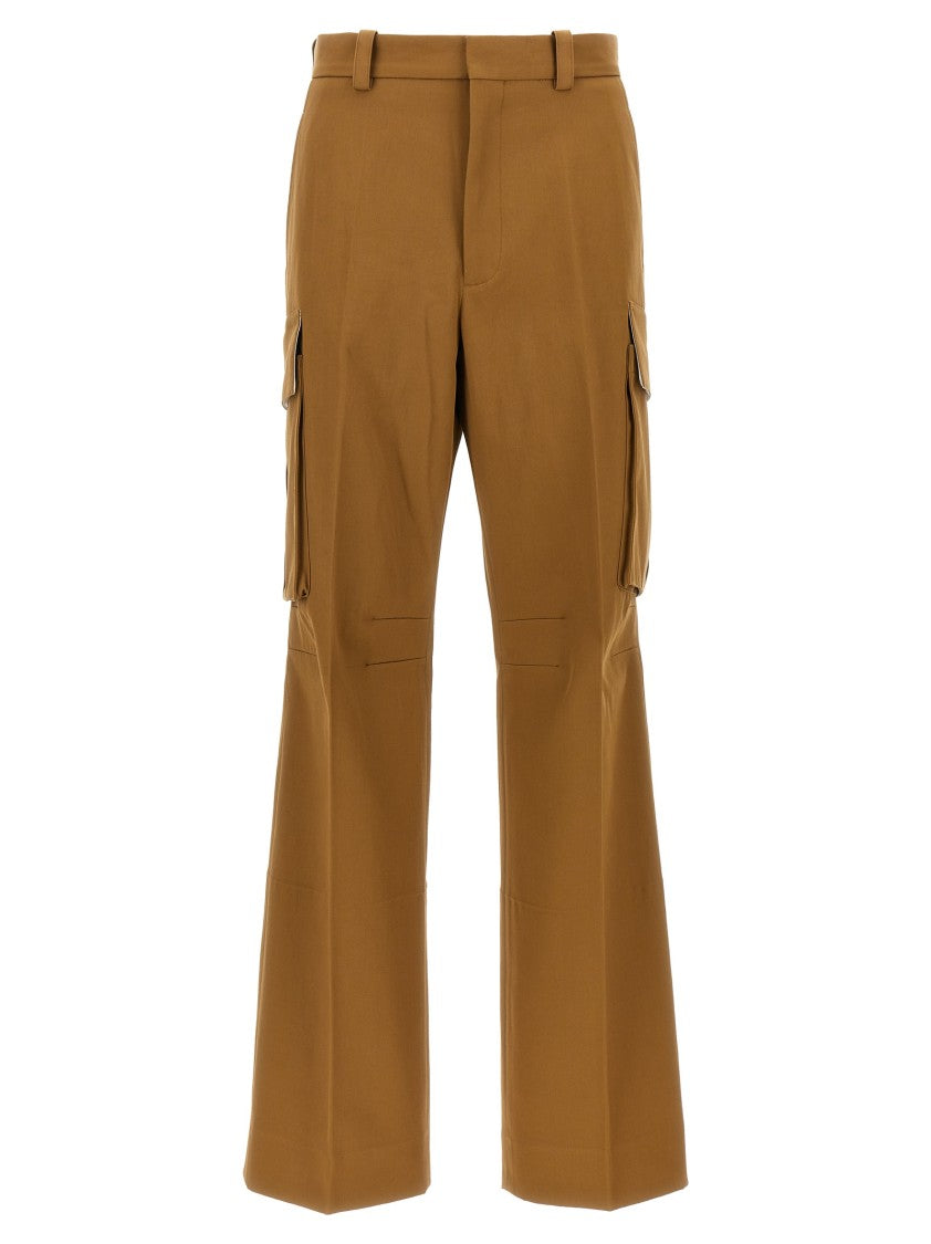 Victoria Beckham Wide Leg Brown Cotton Cargo Pants