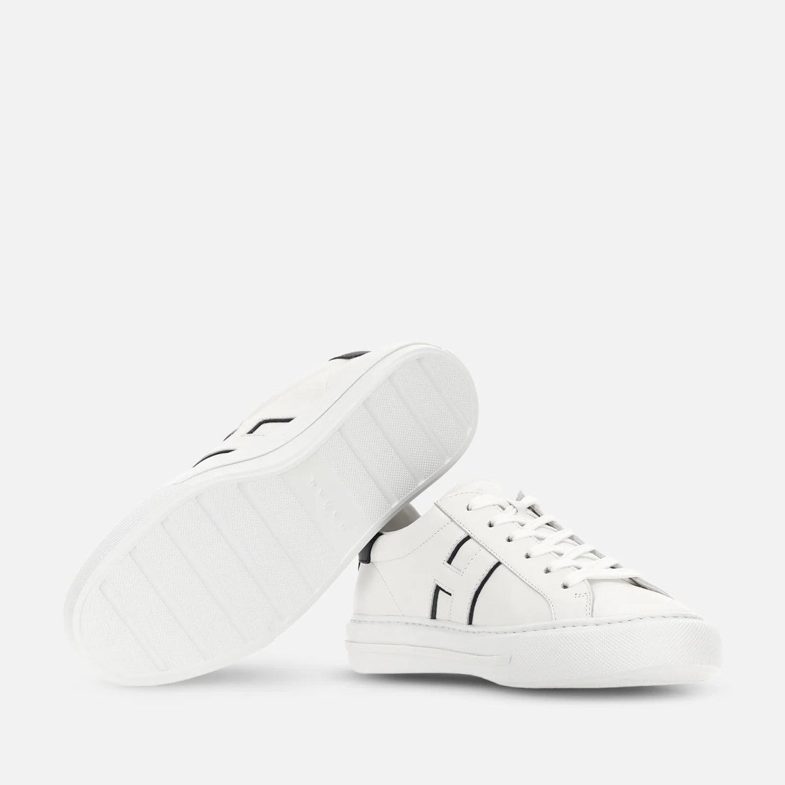 Hogan H691 Allacciato H Sneakers In White Blue