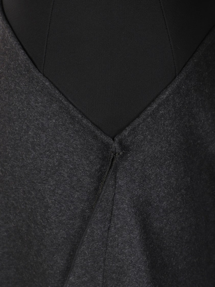 Victoria Beckham Flared Midi Dress With Draped Skirt