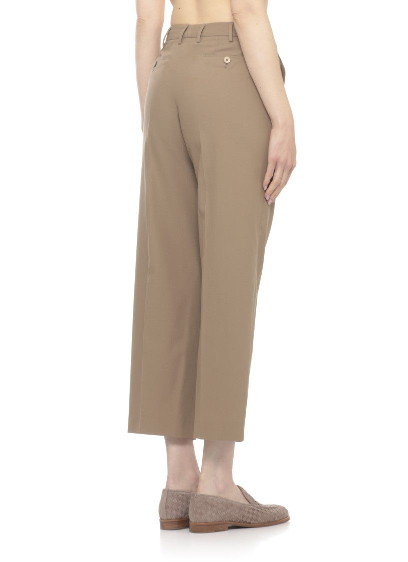 Pt Torino Brown Welt Pockets Cotton Formal Pants