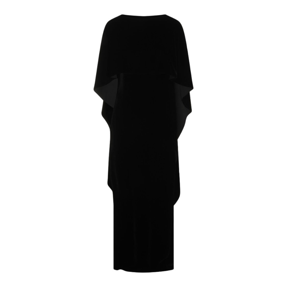 Alberta Ferretti Floor-Length Black Dress With Flowing Cape Overlay