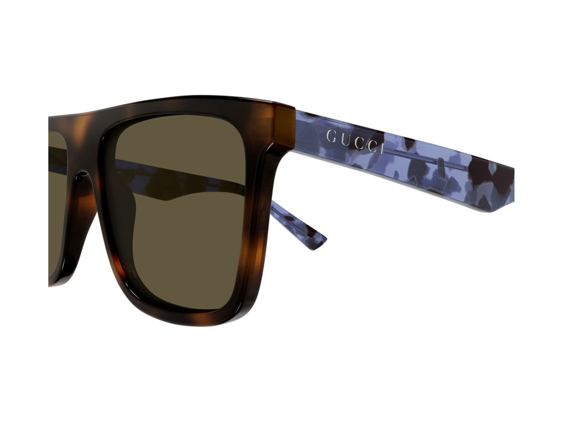 Gucci Blue Gg2182s Patterned Tortoiseshell Bold Square Sunglasses