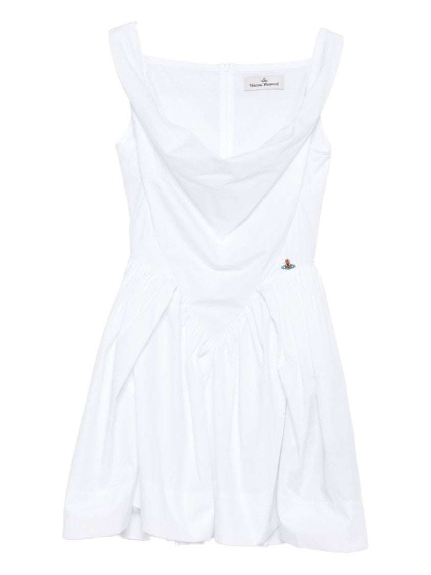 Vivienne Westwood Structured Sleeveless Dress With Draped Neckline And Gathered Skirt