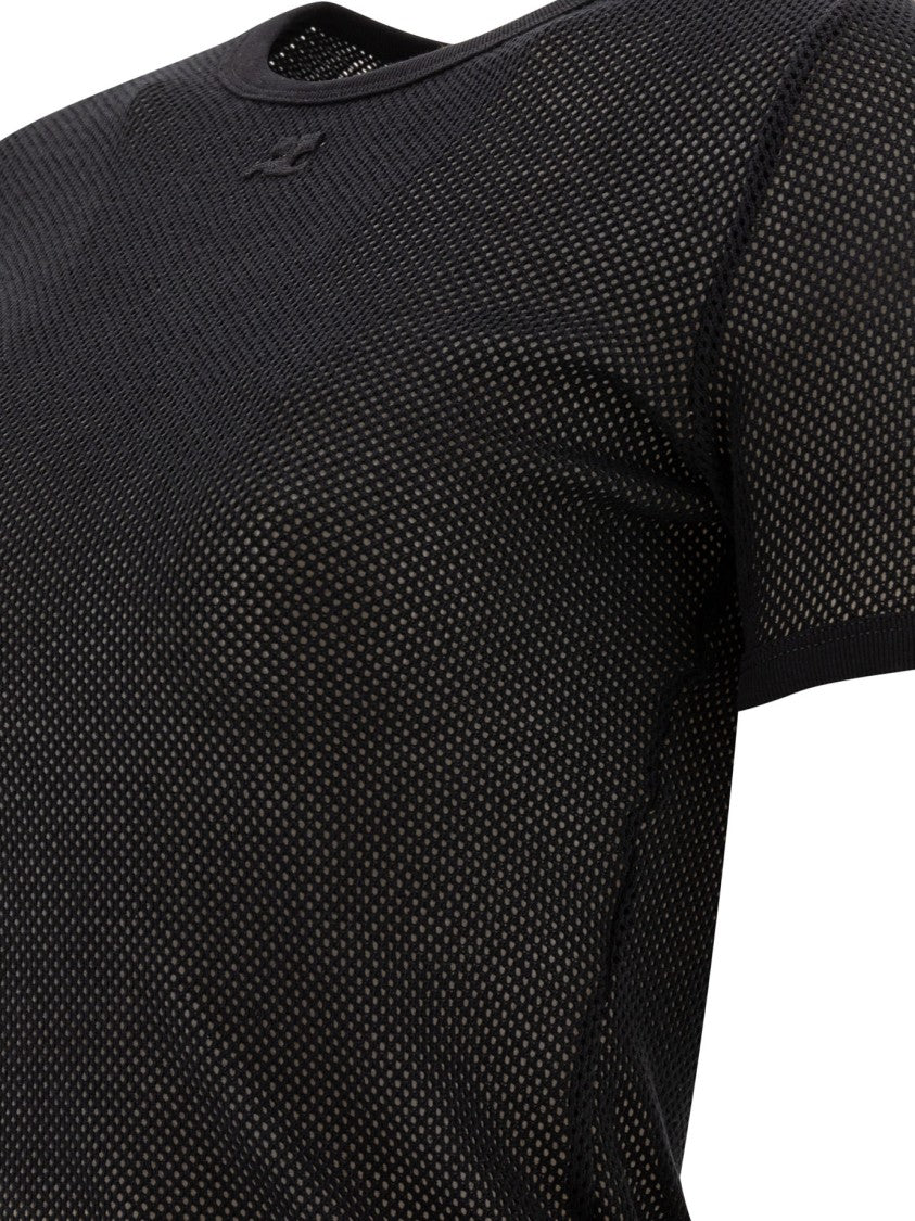 Courrèges Semi-Sheer Fitted T-Shirt With Textured Pattern