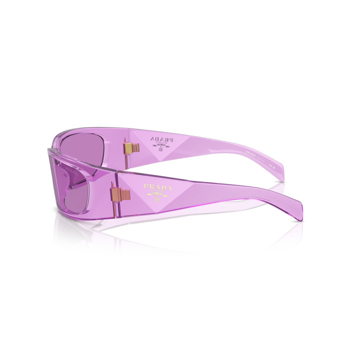 Prada 0Pr A14s Translucent Purple Rectangular Sunglasses