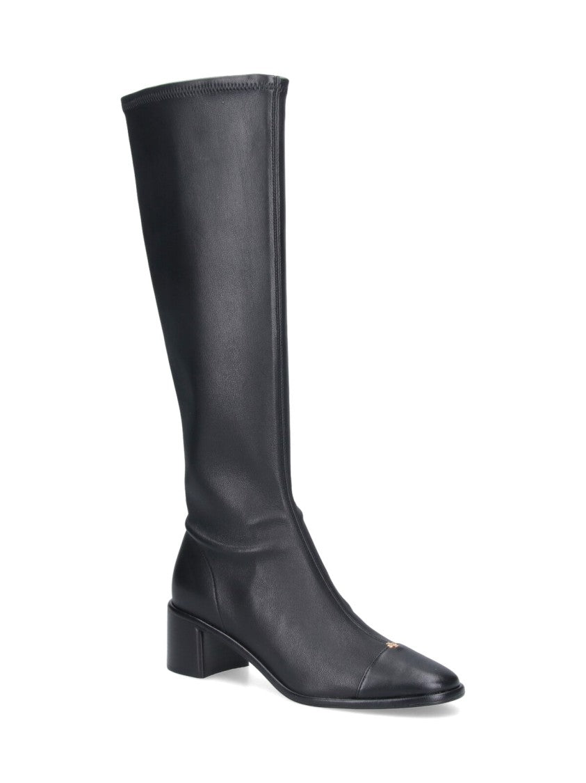 Tory Burch Streamlined Black Boots With Sturdy Sole And Timeless Appeal