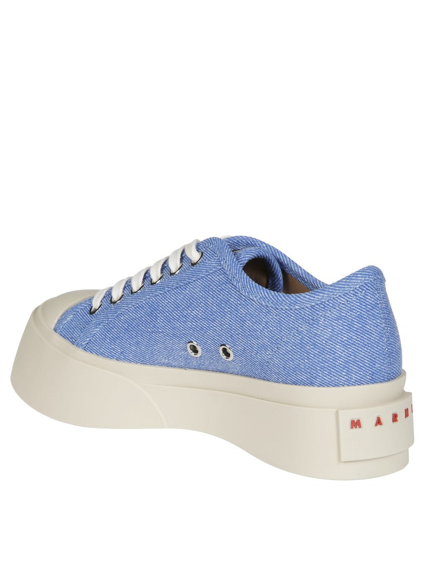 Marni Textured Blue Sneakers With Cream Sole