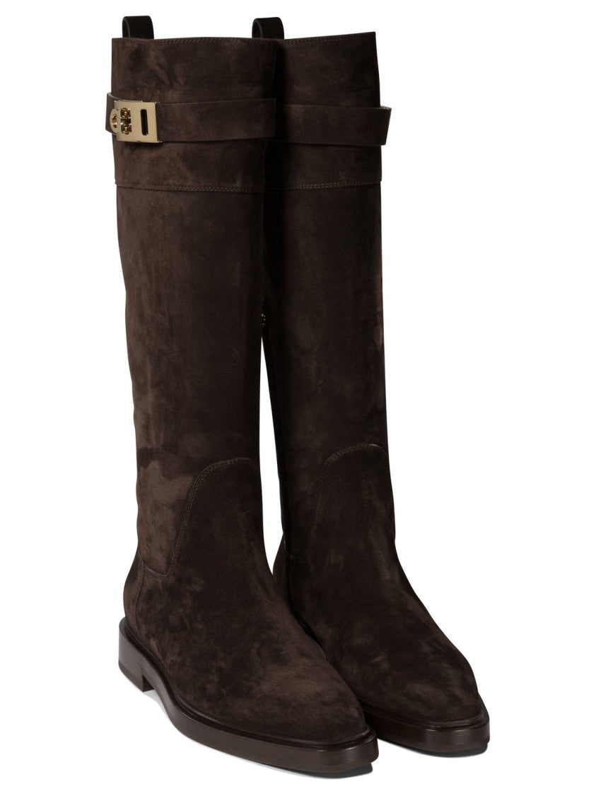 Ferragamo Tall Brown Suede Boots