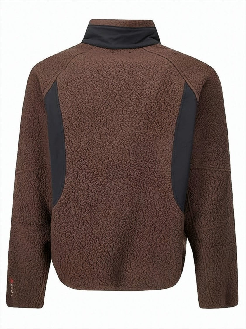 Roa Cropped Jacket With Contrasting Panels And Plush Texture