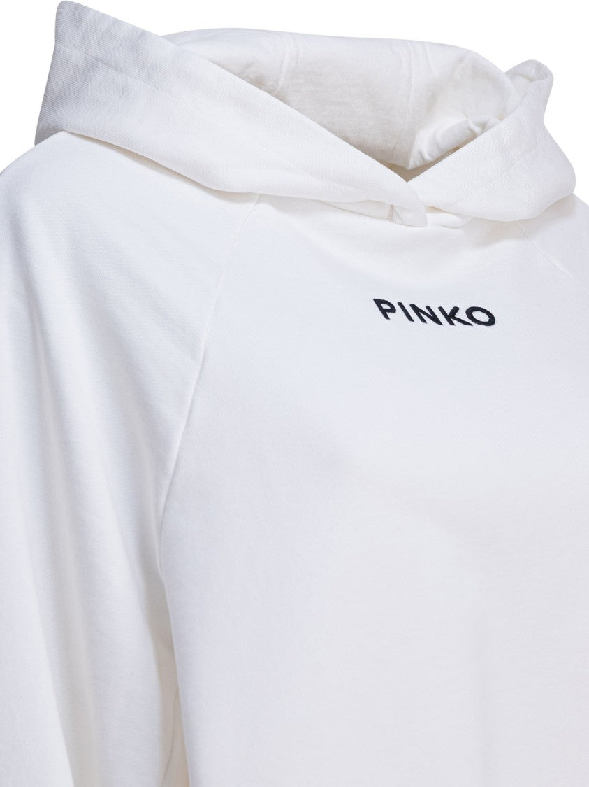 Pinko Cropped Hoodie Knitwear With Relaxed Fit