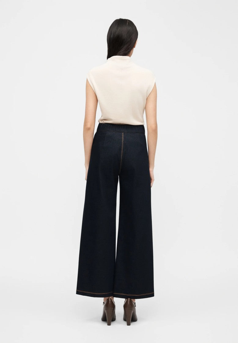 Max Mara Navy Blue Cotton Blend Trousers