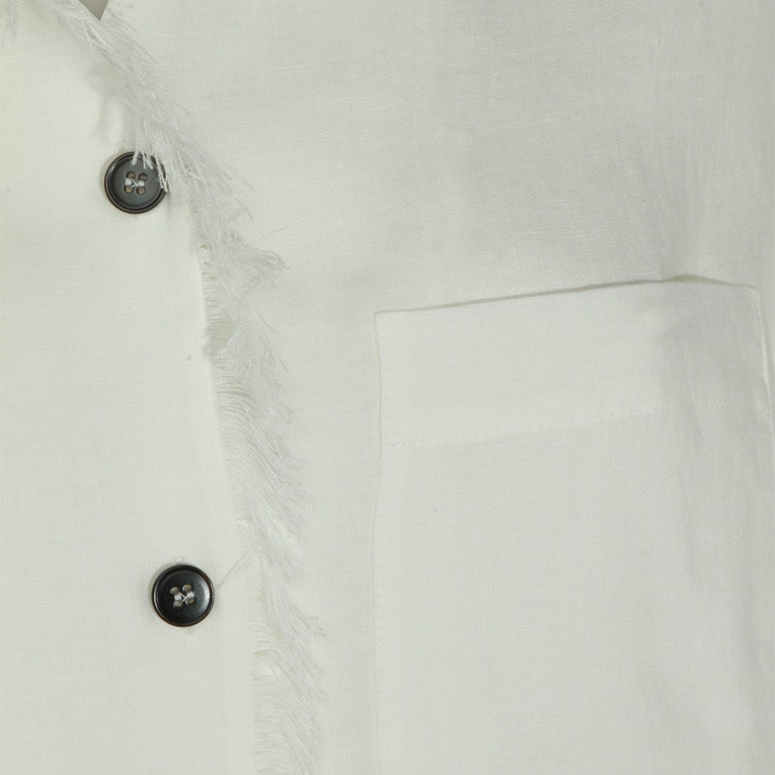 Antonelli Firenze Relaxed White Shirt With Frayed Edge Detail