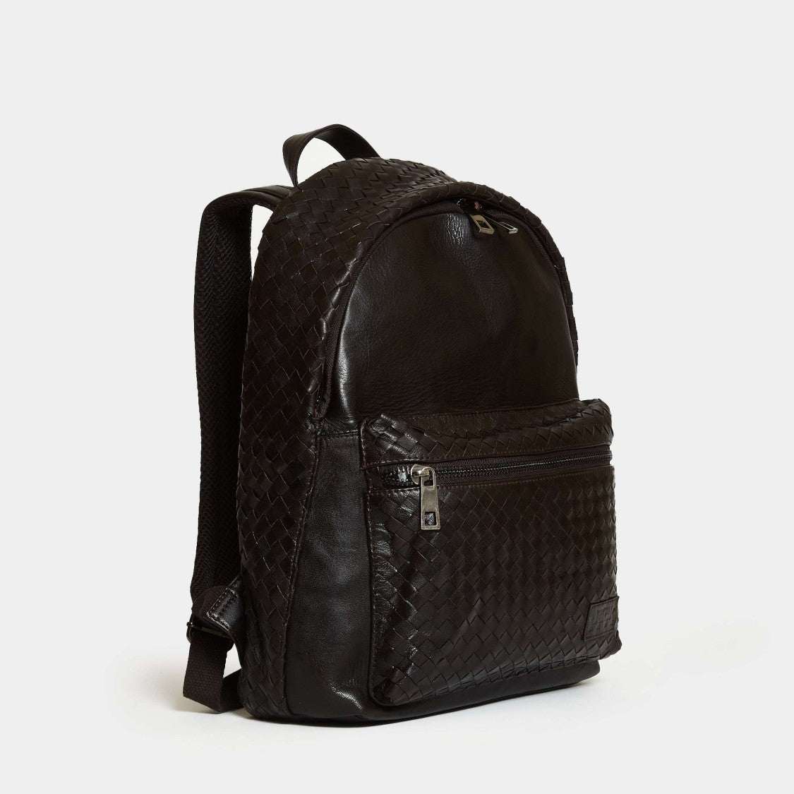 The Jack Leathers Brown Woven Leather Backpack