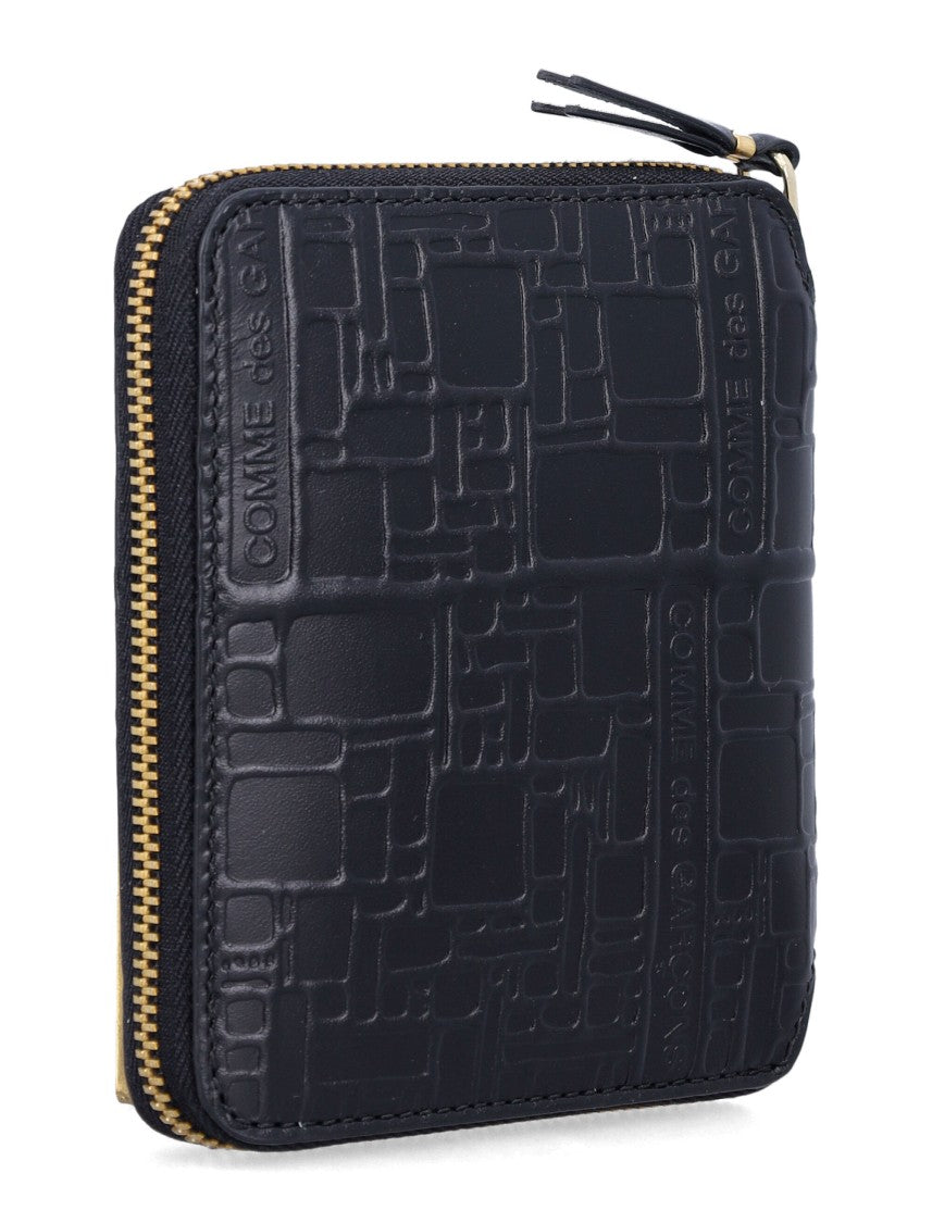 Comme Des Garçons Goffrato All-Over Logato Zip-Around Wallet
