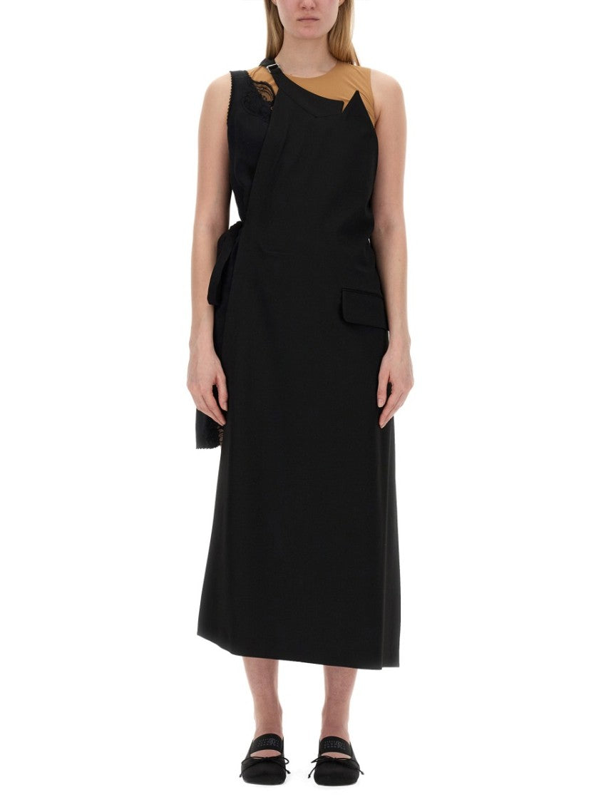 Mm6 By Maison Margiela Asymmetrical Top With Fitted Bodice And Flowing Skirt