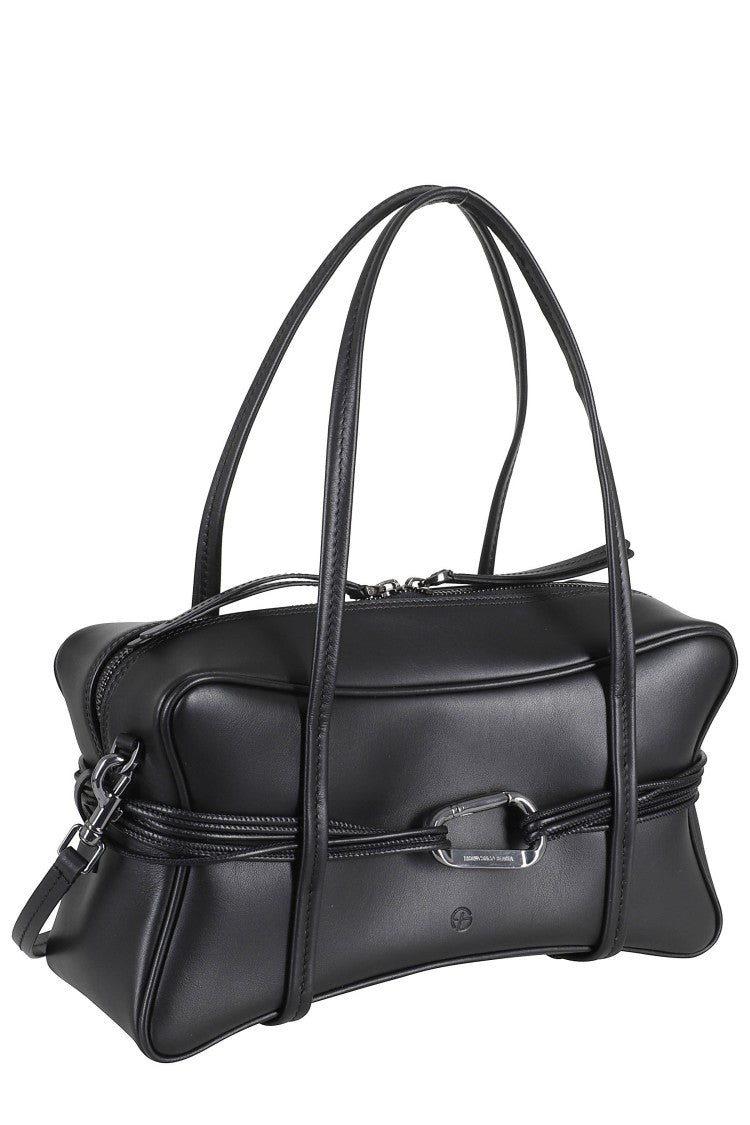 Biasia Black Edwige 4Ever Snap-Hook Leather Handbag
