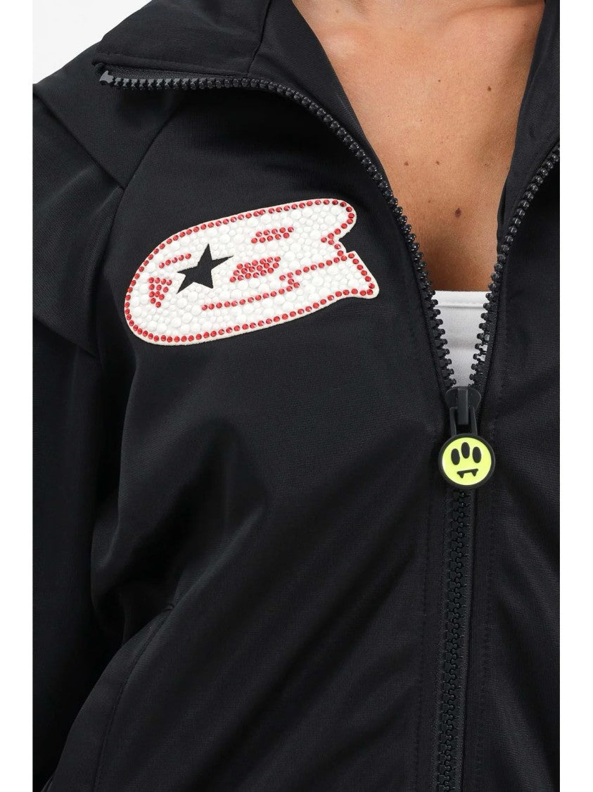 Barrow Zip Sweatshirt With Lace Detailing And Bold Accents