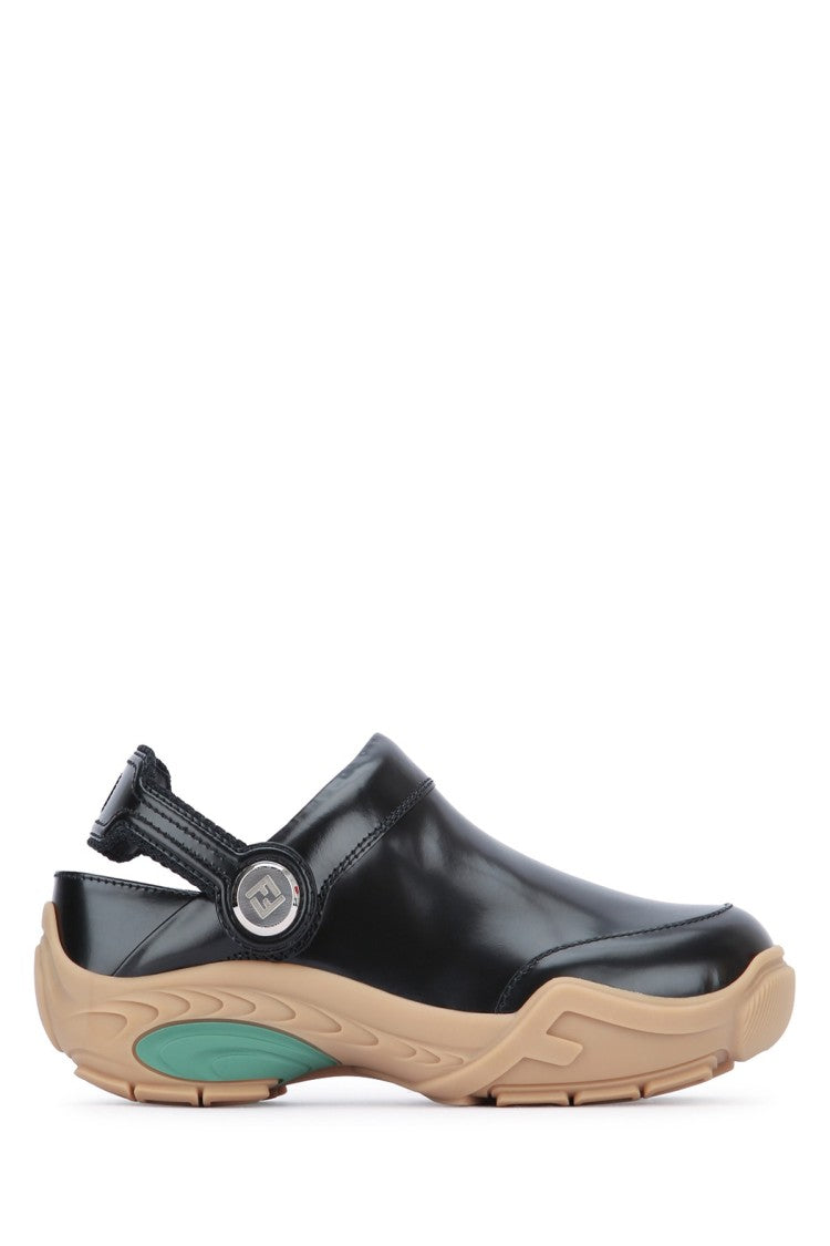 Fendi Glossy Black Leather Moccasin