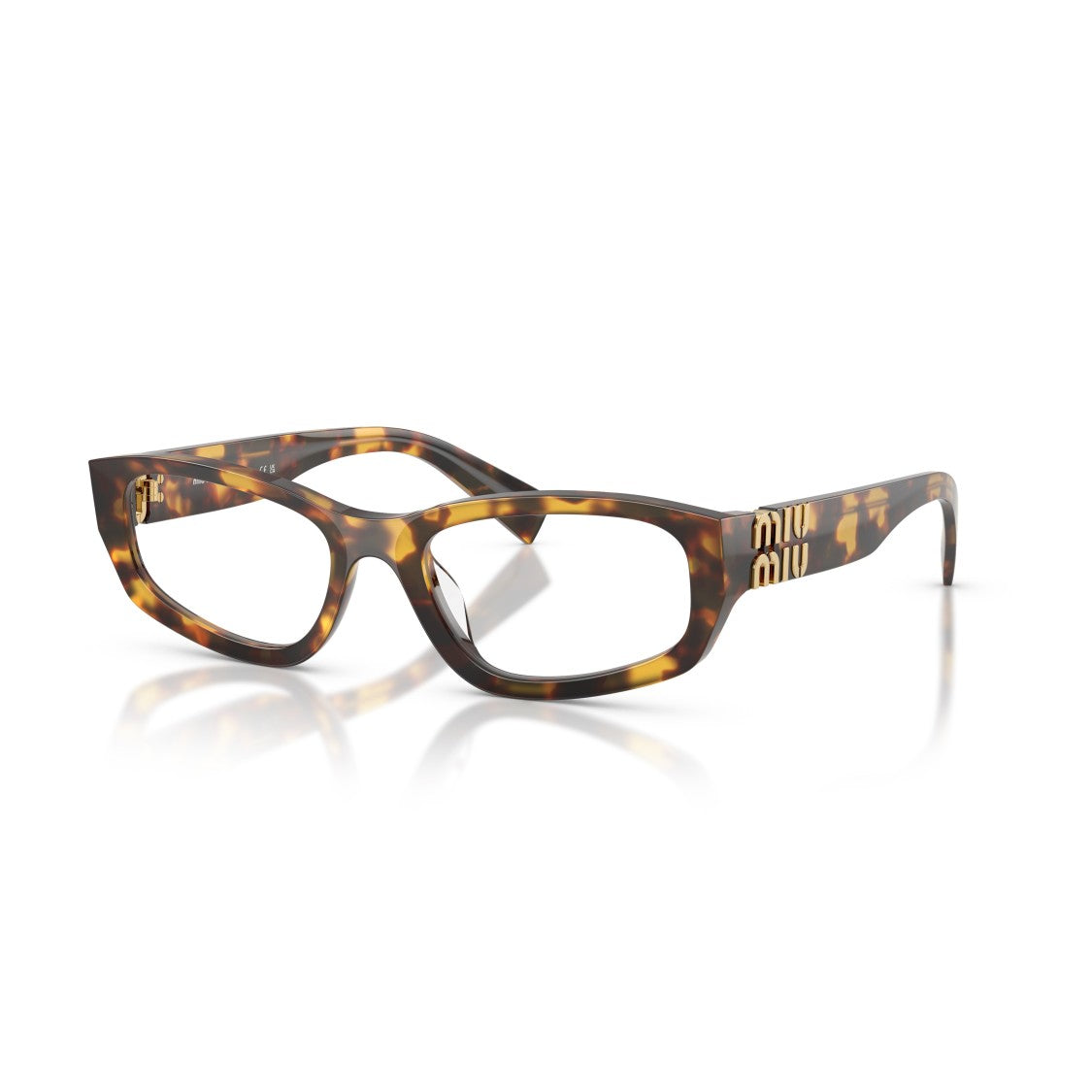 Miu Miu 0Mu 04Yv Rectangular Tortoiseshell Acetate Eyeglasses