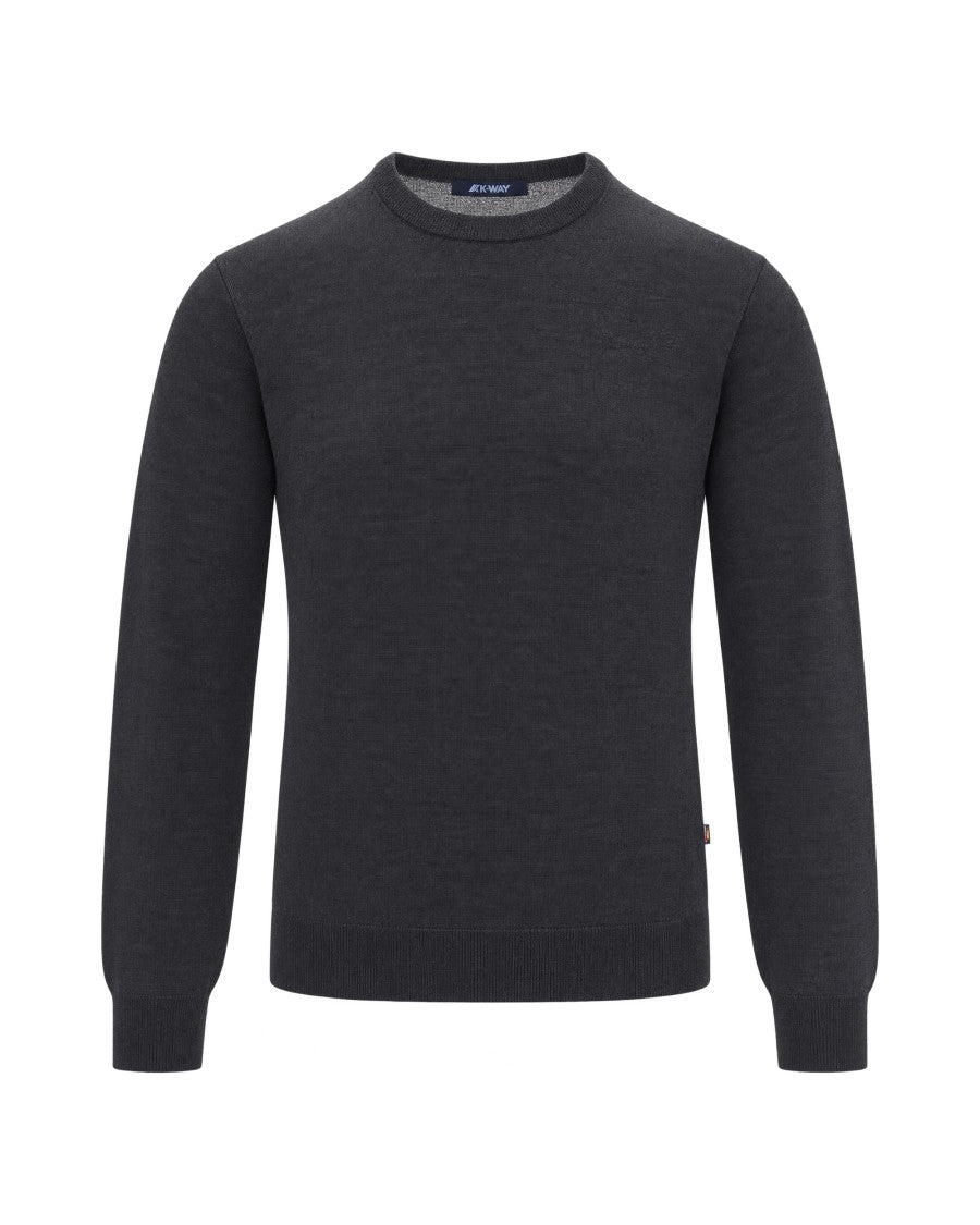 K-Way Dark Grey Melange Sebastian Cashmere-Blend Sweater