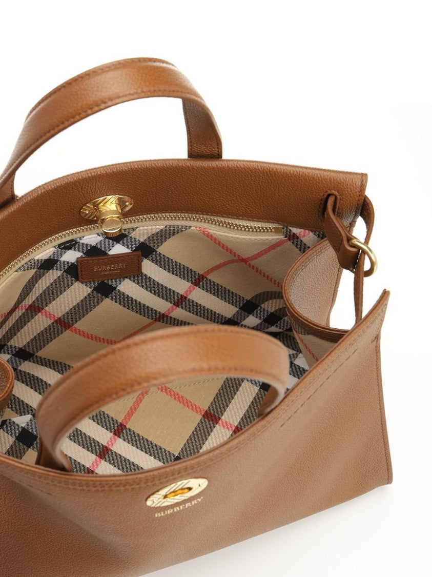 Burberry Structured Calf Leather Medium Tote