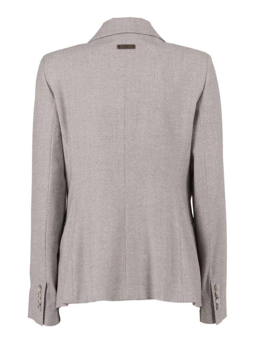 Peserico Double-Breasted Tailored Jacket With Notched Lapel