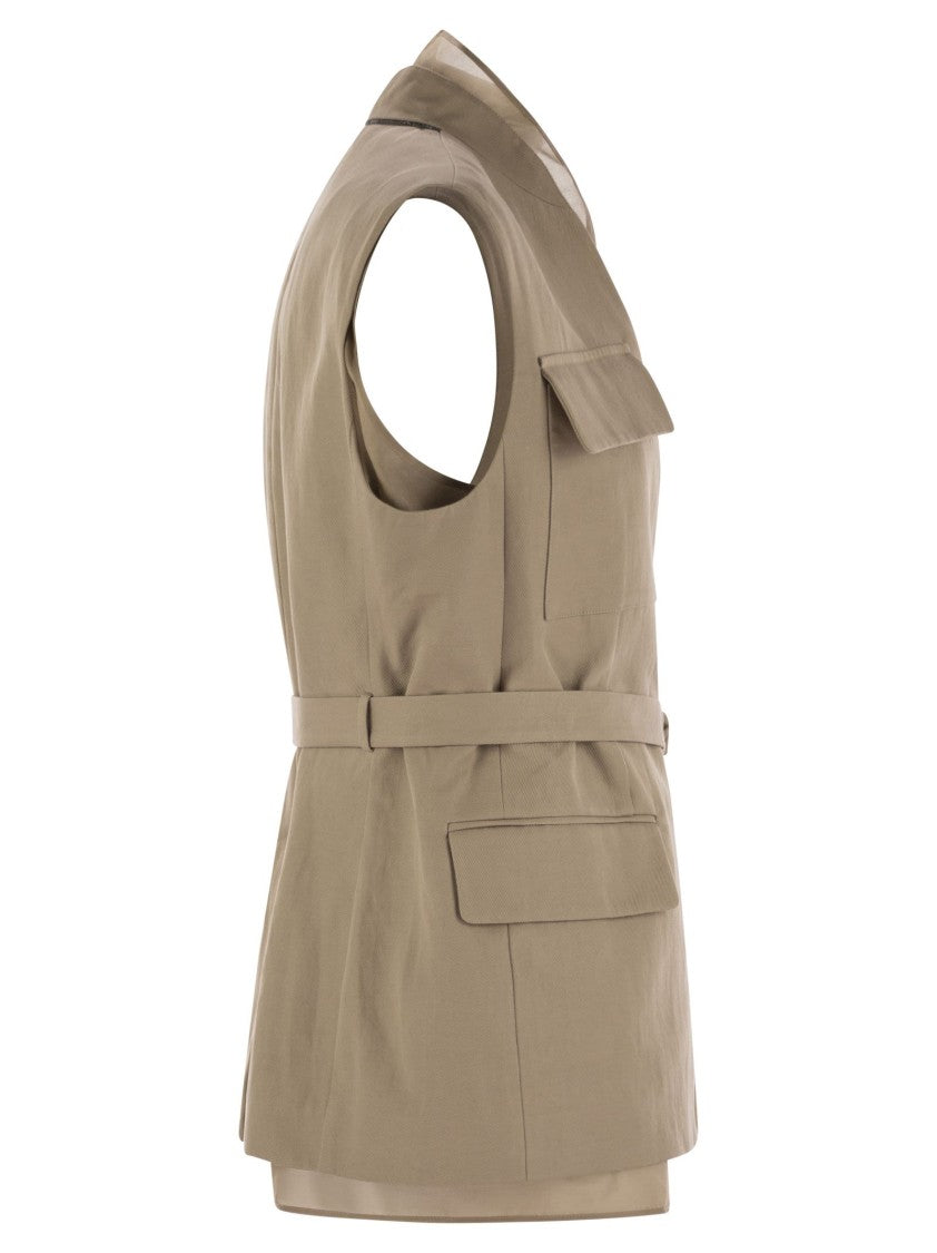 Brunello Cucinelli Cotton And Linen Cover Gilet