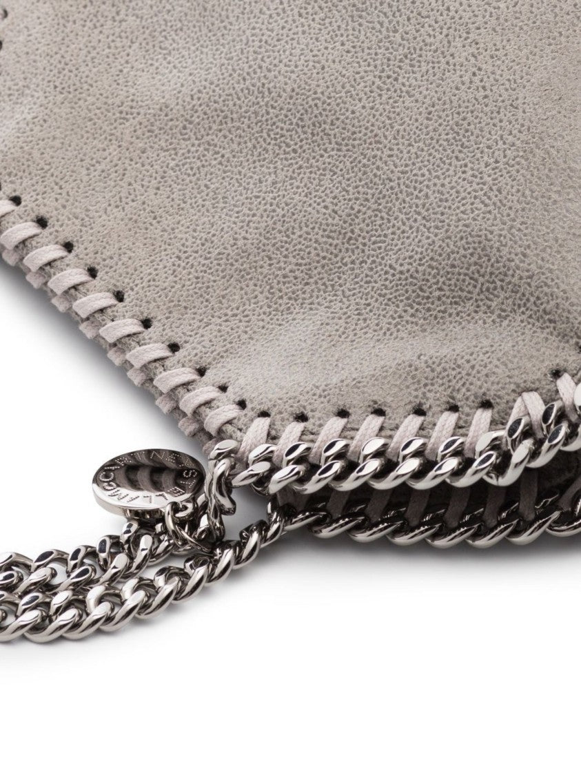 Stella Mccartney Grey Charm Chain-Trimmed Shoulder Bag