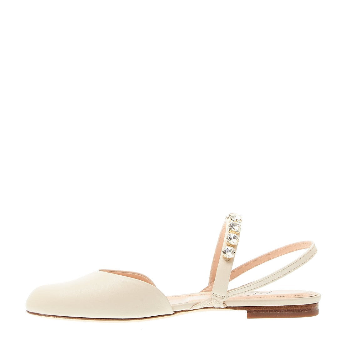 Agl Cream Slingback With Rhinestones