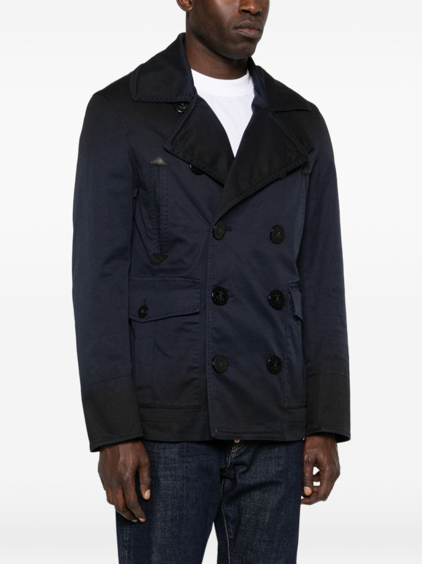 Dsquared2 Dark Blue Double Breasted Notch Shirt