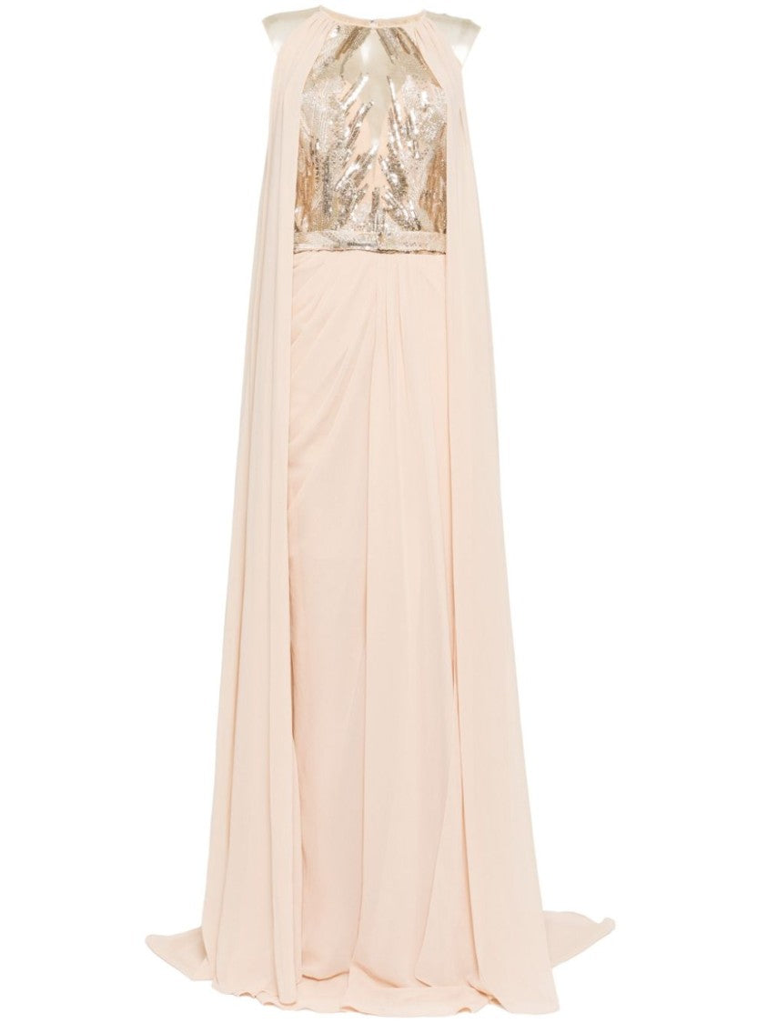 Saiid Kobeisy Pleated Dress With Cape