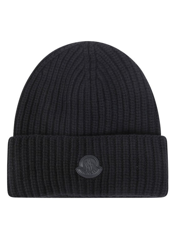 Moncler Cappello Ribbed Knit Beanie Hat