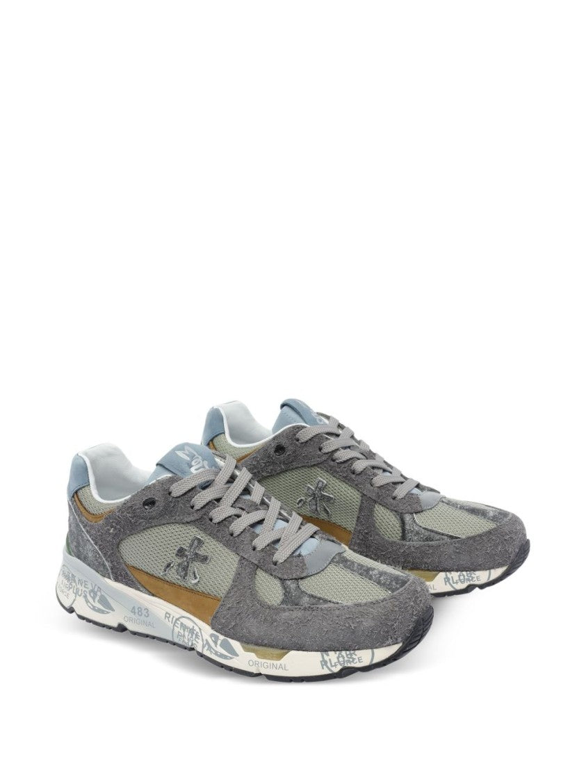 Premiata Dynamic Grey Sneakers With Textured Panels