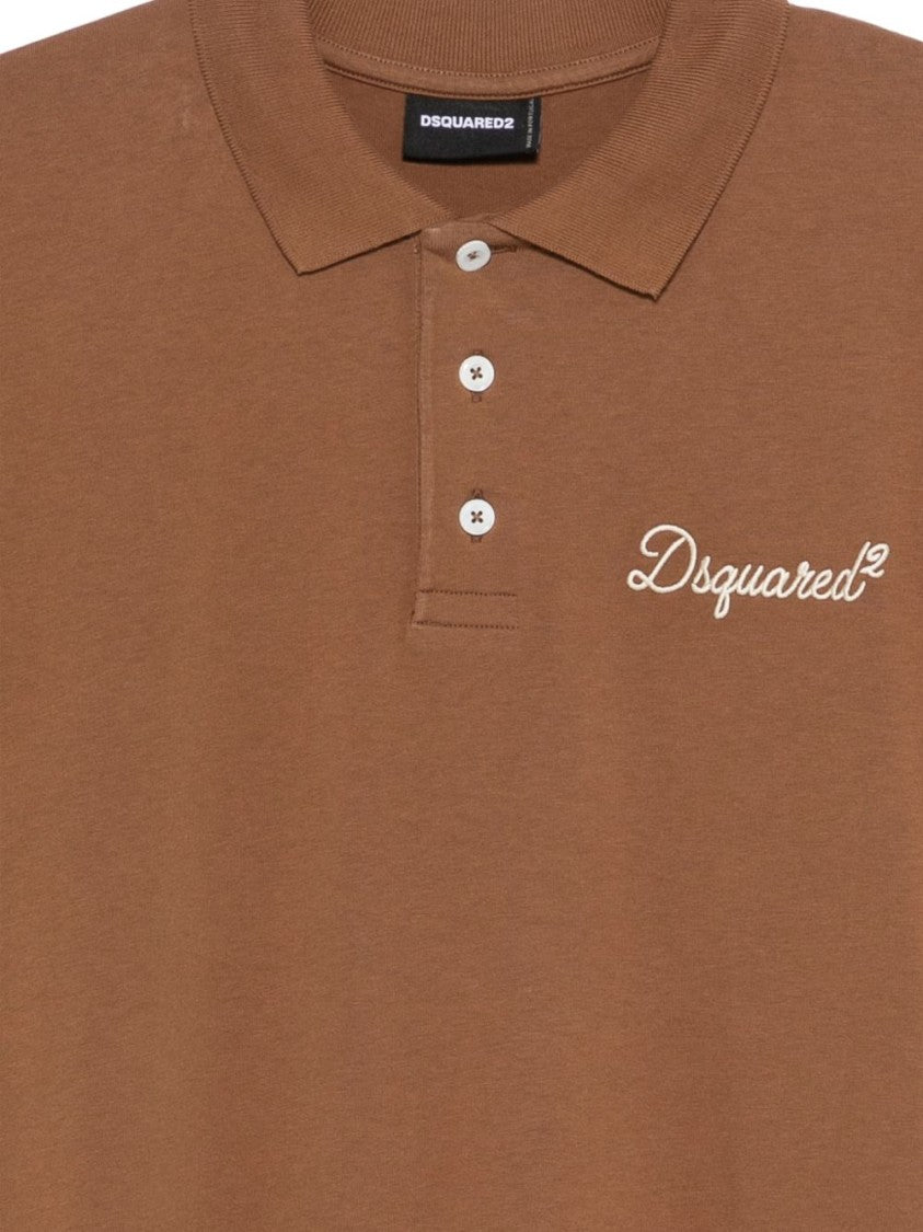 Dsquared2 Embroidered Logo Polo With Button Fastening And Classic Collar
