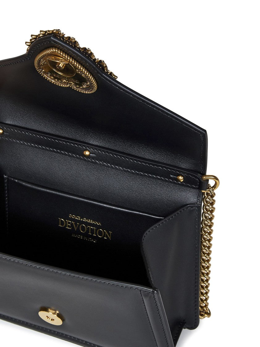 Dolce & Gabbana Structured Black Calf Leather Handbag